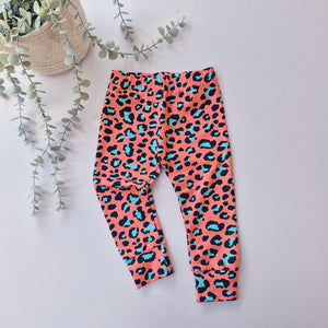 coral leopard print kids leggings by Lottie & Lysh