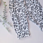 kids baggy black and white printed jersey trousers
