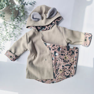 kids bear coat with bear ears on hood