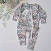 baby girl zip sleepsuit with floral pattern