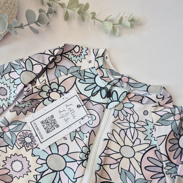 2-way zipper floral sleepsuit