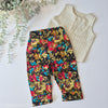 floral cord baggy trousers for toddlers by Lottie & Lysh