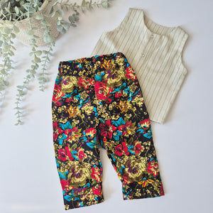 floral cord baggy trousers for toddlers by Lottie & Lysh
