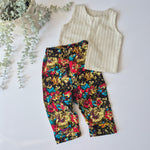 floral baggy trousers handmade in the UK by Lottie & Lysh. Available in sizes 0-10 years