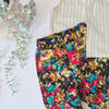 Cord baggy trousers for kids with flower print