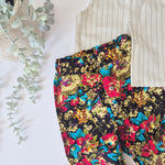 Cord baggy trousers for kids with flower print