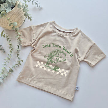 kids beige taco t-shirt