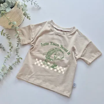 kids beige taco t-shirt