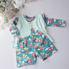 Children's pajama set with fairy and heart pattern on a light blue background