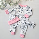 Welcome Little one new baby coming home outfit for baby girl 
with baby pink trims
