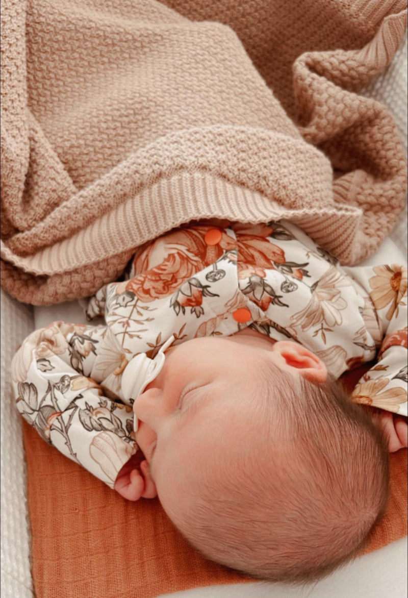 Chamomile Rose vintage floral baby romper