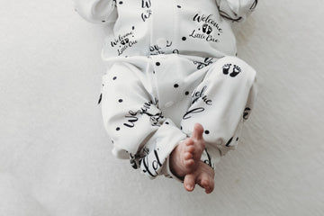 Newborn baby Hospital outfit - Wlecome Little one print babygrow