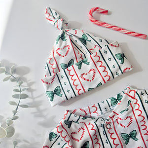 candy bows knotted baby hat for christmas