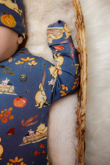 Winnie the pooh baby grow with matching baby hat