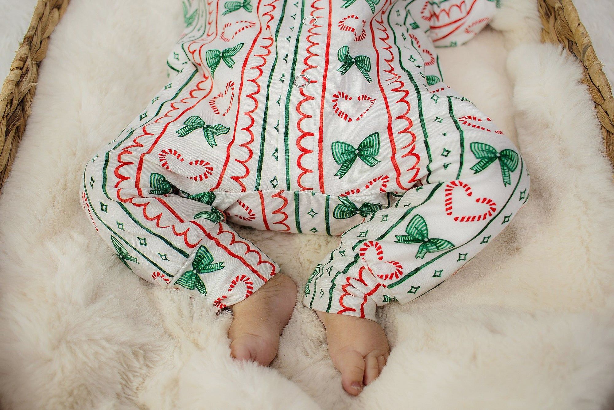footless christmas baby sleepsuit