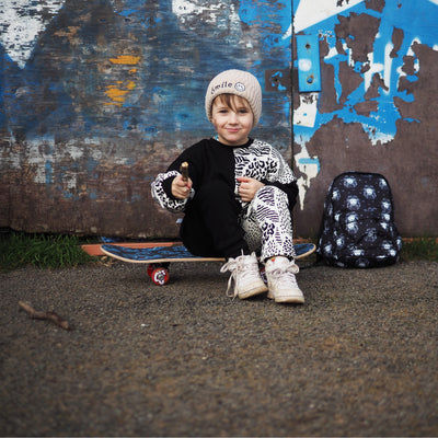 kids leopard print tracksuit handmade in the uk by Lottie & lysh