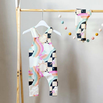 Kids Rainbow roads overall style dungarees by Lottie & Lysh