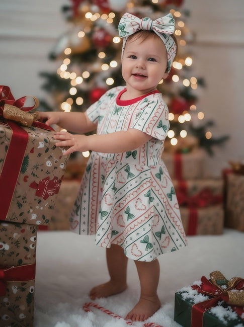 white christmas dresses Christmas Candy Bows Dress