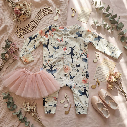 ballerina print babygrow with accessories 