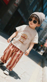 Kids Baggy Trousers | Salmon Stripe