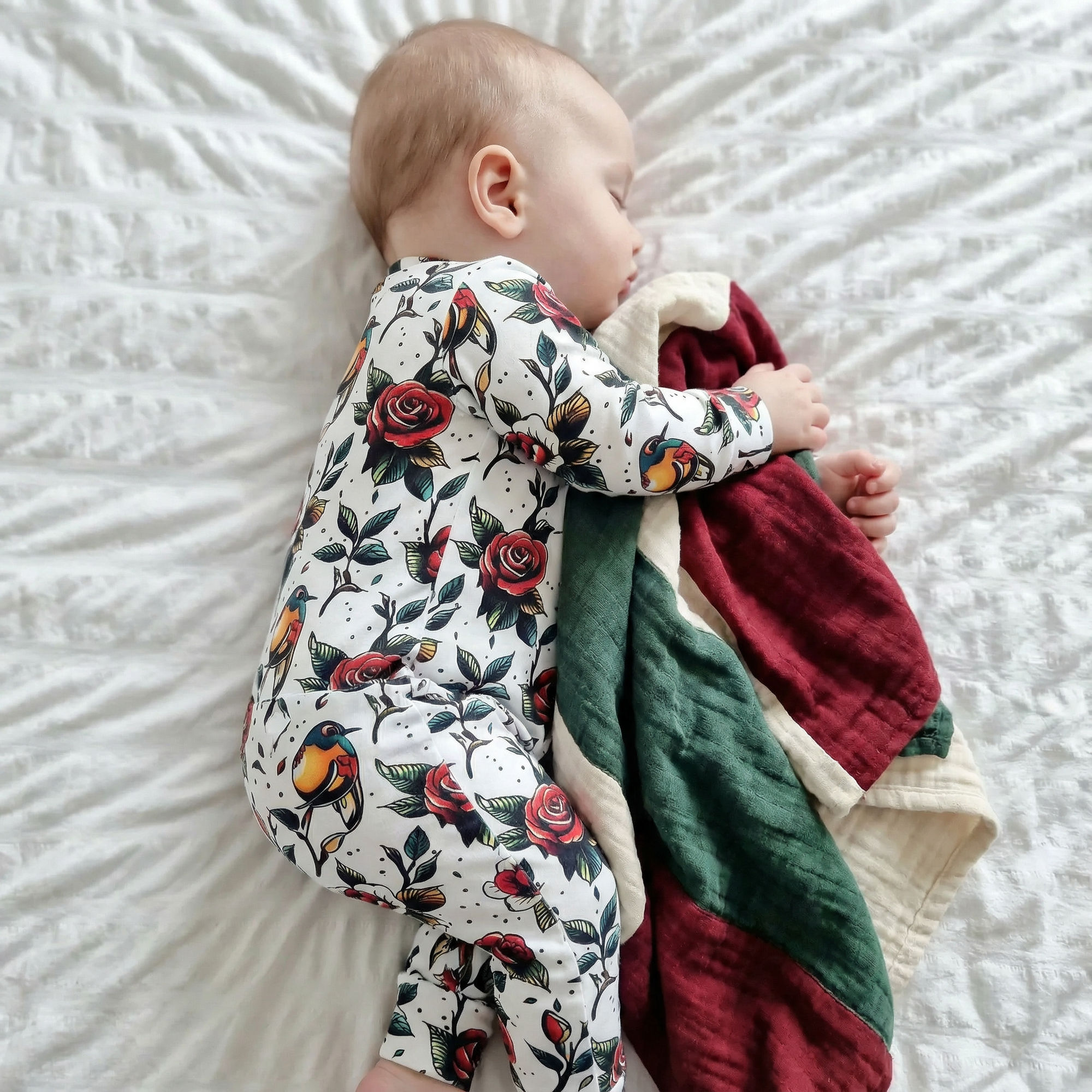 Alternative Babygrow | Tattoo Rose Design for Rad Babies