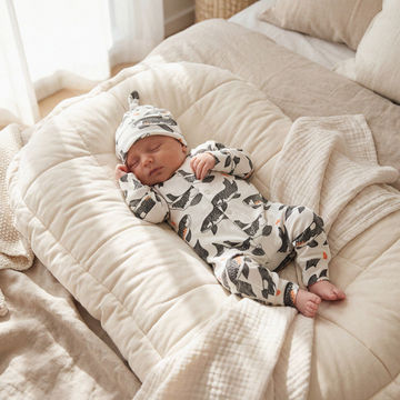 sleeping baby boy wearing Lottie & Lysh Koi Carp Fish popper romper
