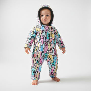 90s stye printed baby and toddler pramsuit by Lottie & Lysh