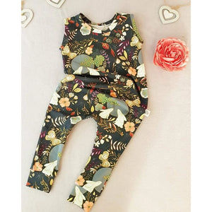 floral toddler and baby romper. Baby all in one. Ethical baby clothing