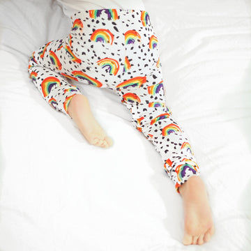 kids rainbow print leggings