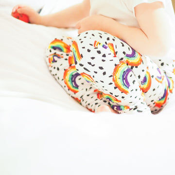 unisex rainbow print baby and toddler leggings