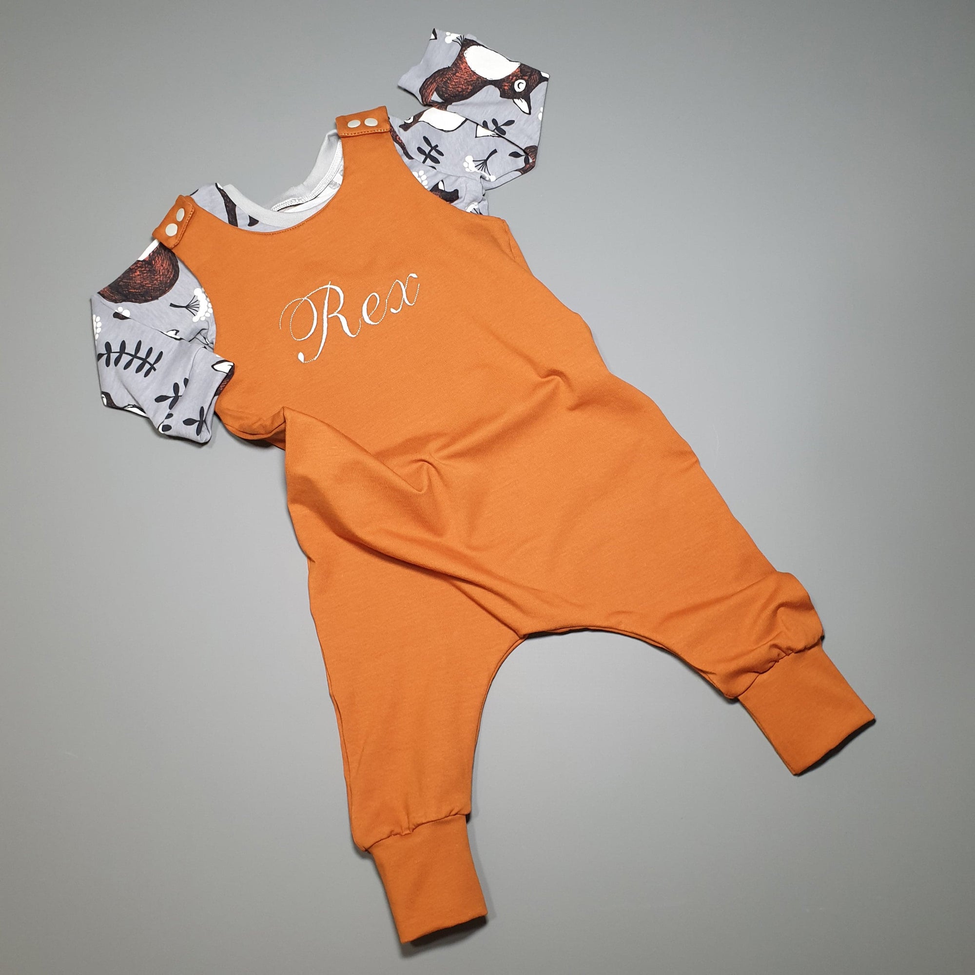 handmade baby and toddler dungarees with personalisation by Lottie & lysh