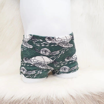Turtles print swim shorts for toddlers and children by lottie & lysh UK