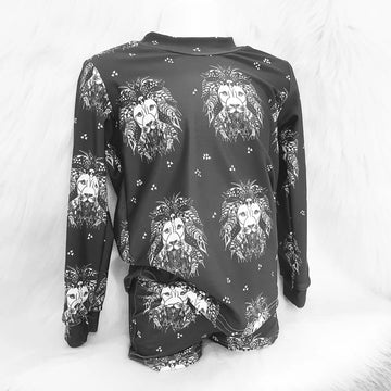 Lion print swimwear by Lottie & Lysh. Handmade in the UK