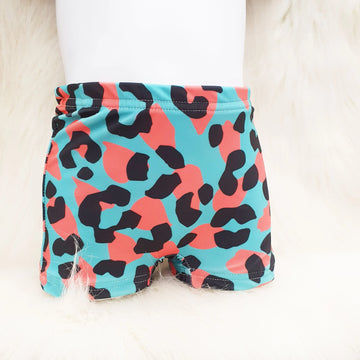 sustainable childrens swimwear by lottie & lysh. Leopard print