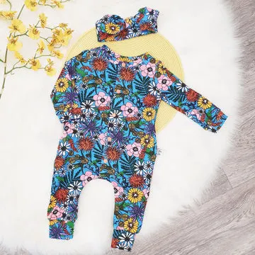 floral print baby romper by Lottie & Lysh Uk