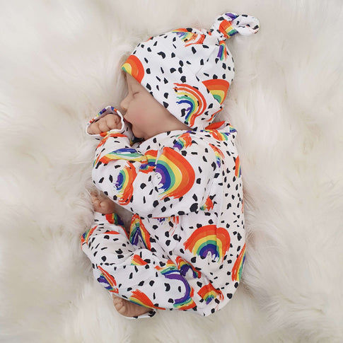 Rainbow Baby Romper Handmade Baby Fashion UK - Main Image