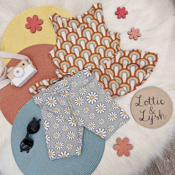 70s kids fashion peplum vest and shorts set by Lottie & lysh