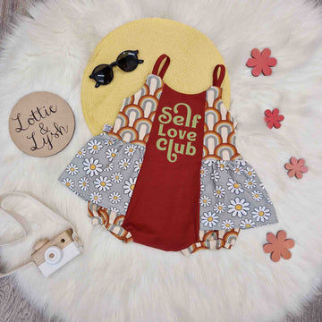 70s style toddler romper by Lottie & lysh