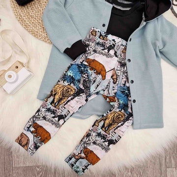 Lottie & lysh flat lay featuring mountain bears leggings