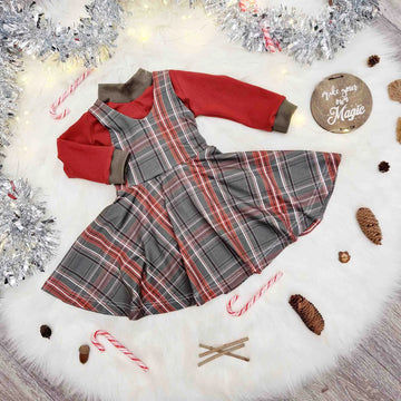 Girls tartan dress and coordinating top by Lottie & Lysh