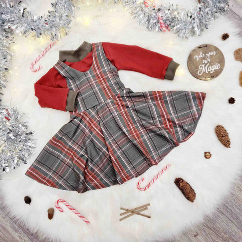 Girls tartan dress and coordinating top by Lottie & Lysh