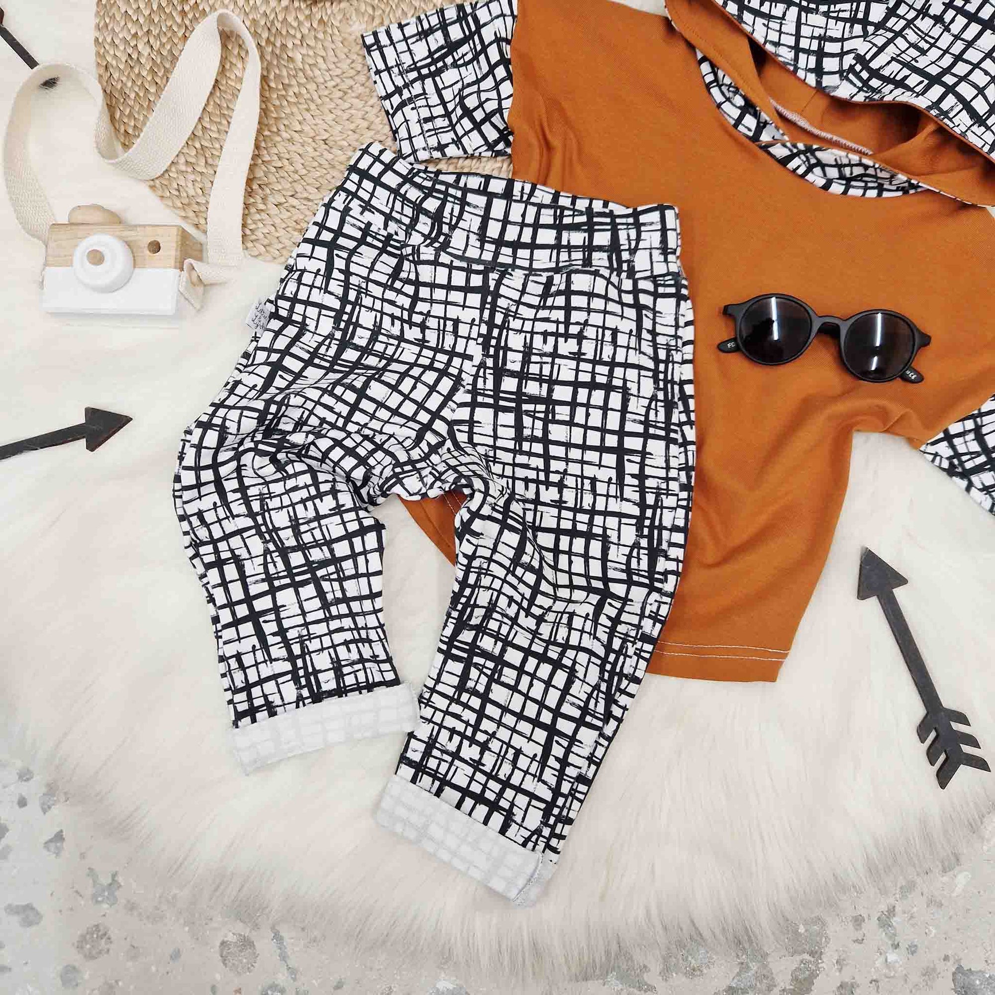 kids unisex black and white trousers by Lottie & lysh