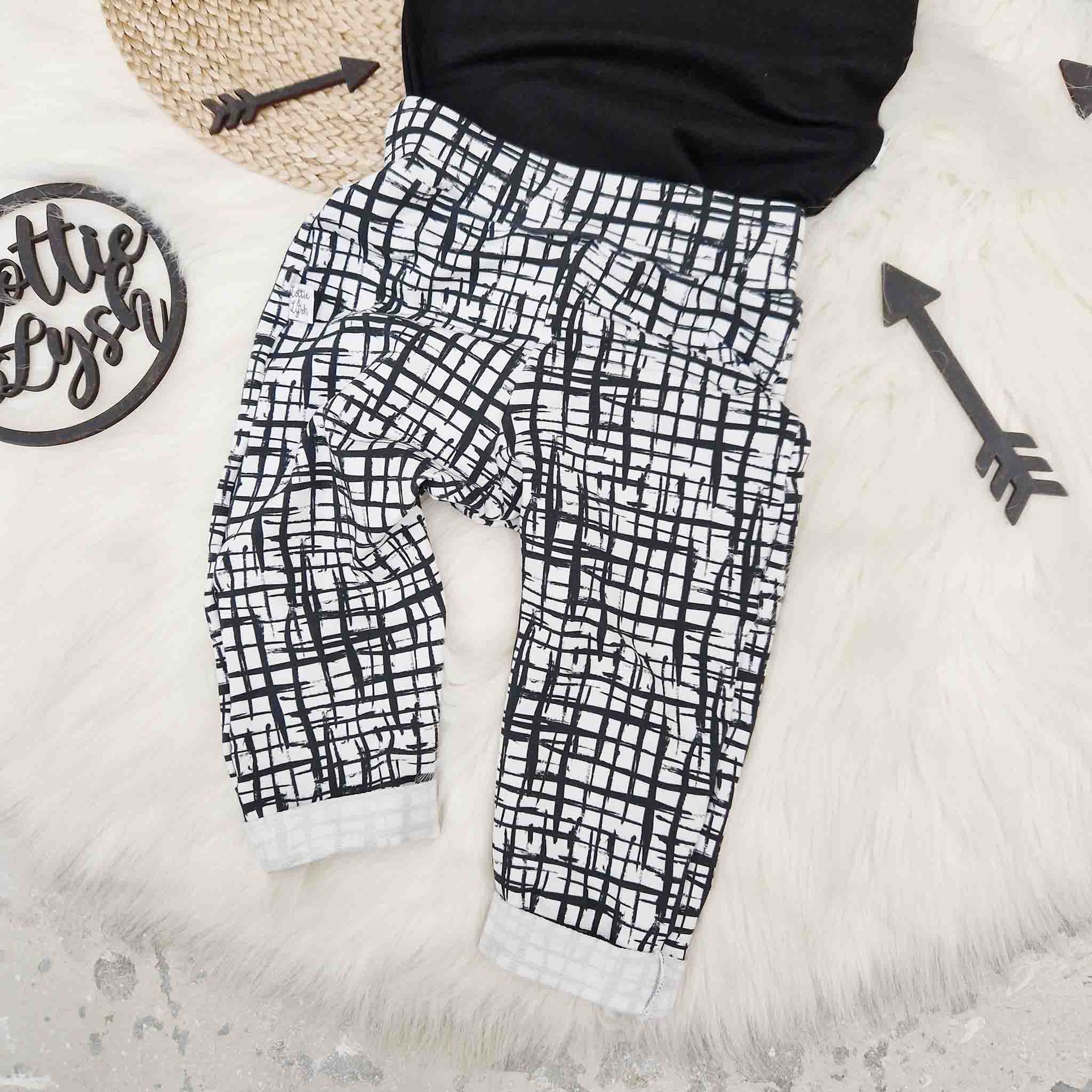 black and white handmade childrens clothing by Lottie & lysh