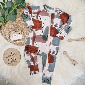 berry burst gender neutral zipped sleepsuit with mitts