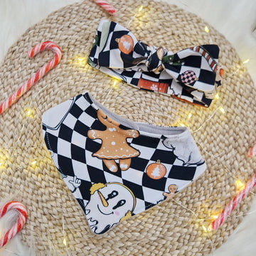 christmas headband bib set for babies and toddlers