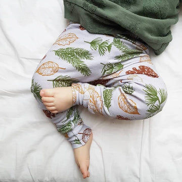 Organic baby and toddler leggings - festive leaves by lottie & lysh