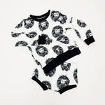 aztec lion monochrome shorts and top set