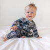 sweet baby wearing a lottie and lysh artic owls popper romper