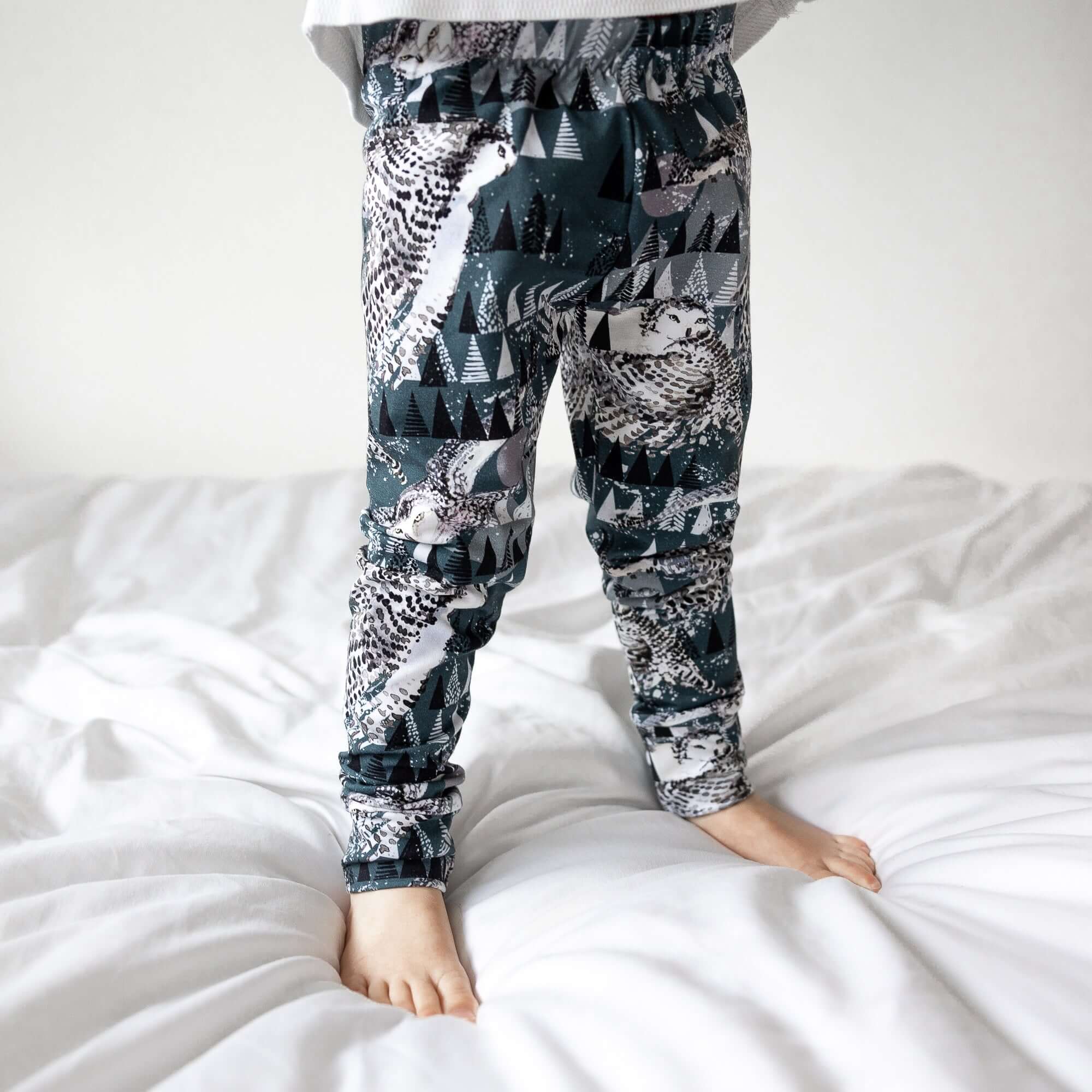 navy blue printed kids leggings