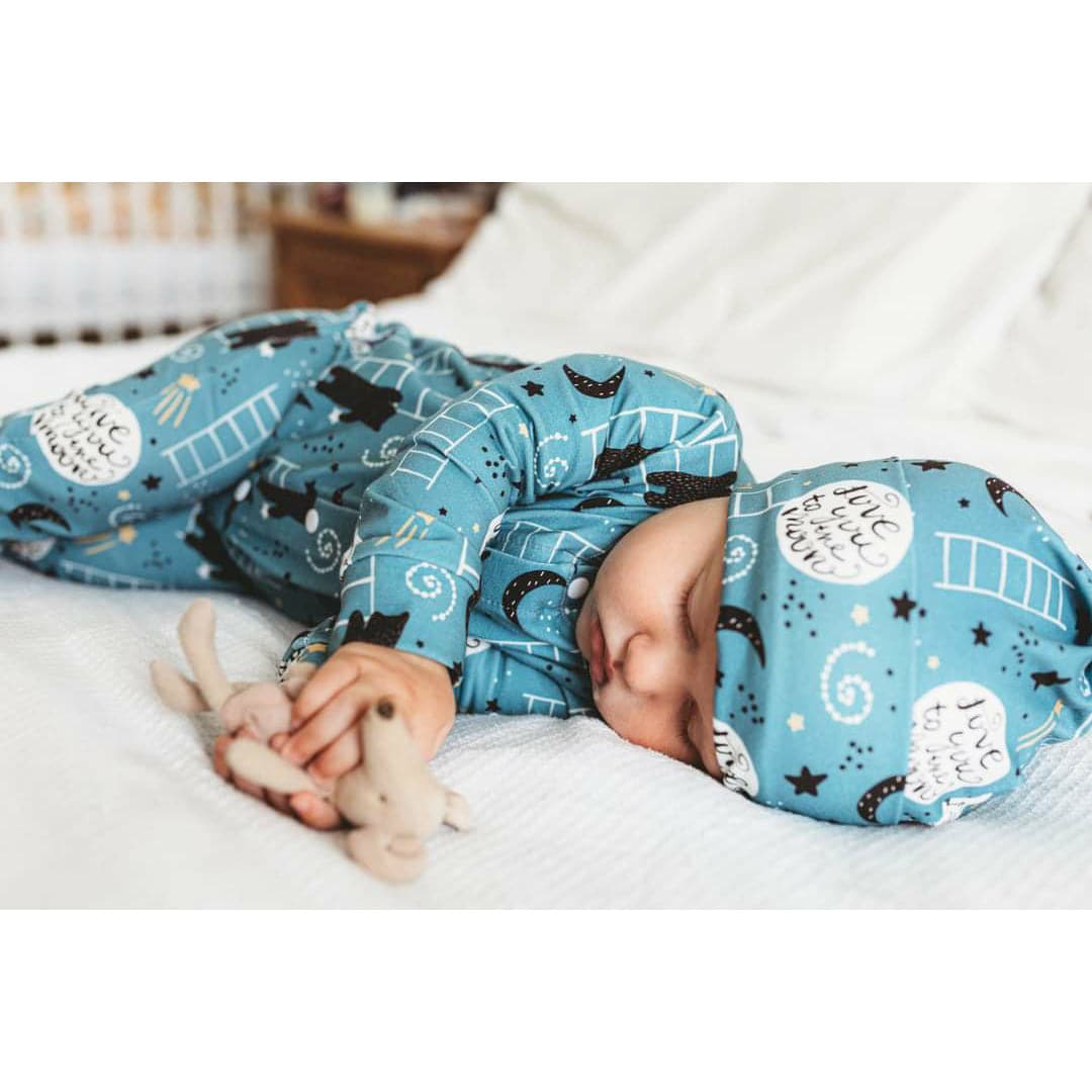 Love you to the moon baby outfit with matching hat